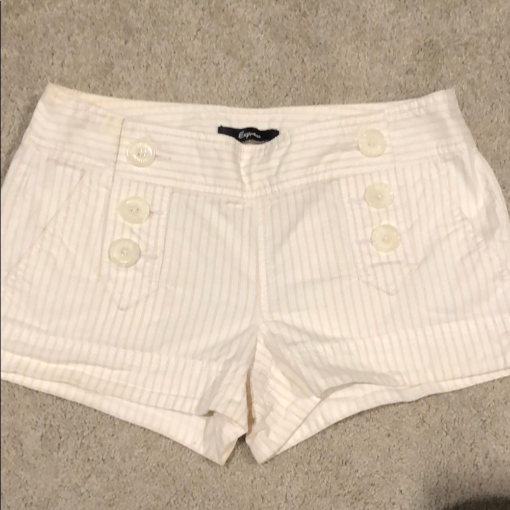 Express white low rise shorts